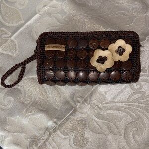 Brown and Cream Women's Bag